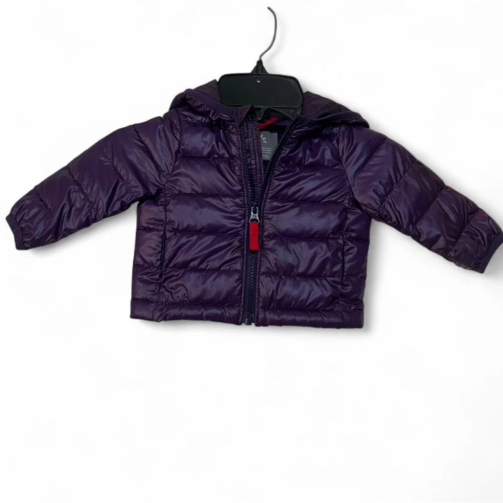 Primary Purple Kids Hooded Puffer Jacket